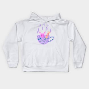 Purple pink pastel watercolor cup Kids Hoodie